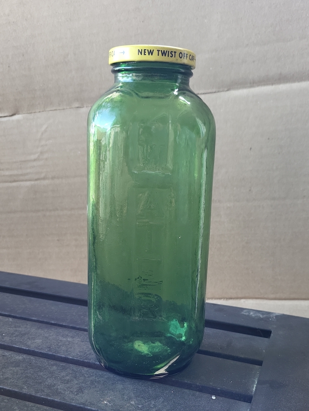 Green Glass Storage Jar - Unbranded
